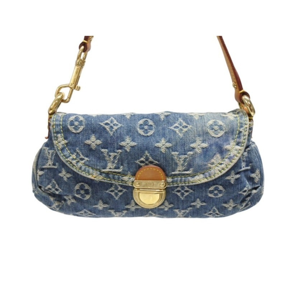 Louis Vuitton blue Monogram leather Pleaty handbag denim